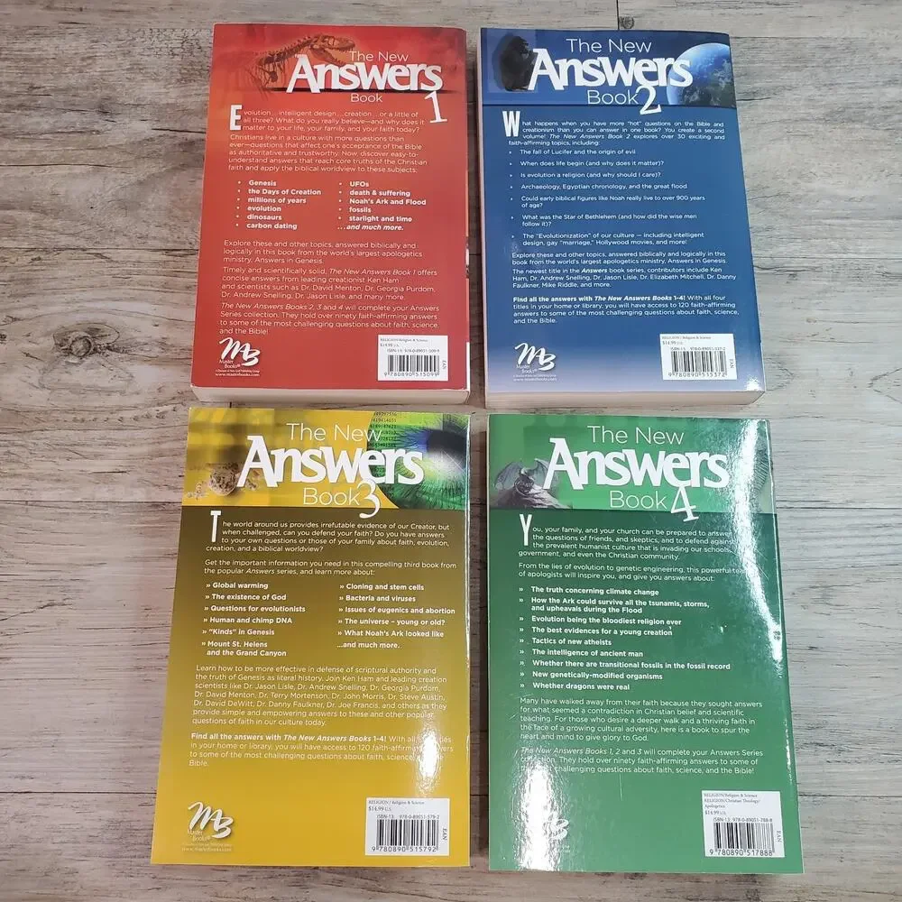 The New Answers Books 1-4 Paperback Ken Ham Home School Masterbooks Lot